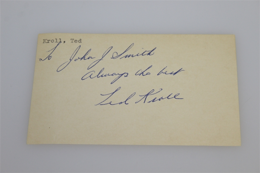 1956 Tam O'Shanter Golf Tournament Program with Ted Kroll Signed Card JSA ALOA