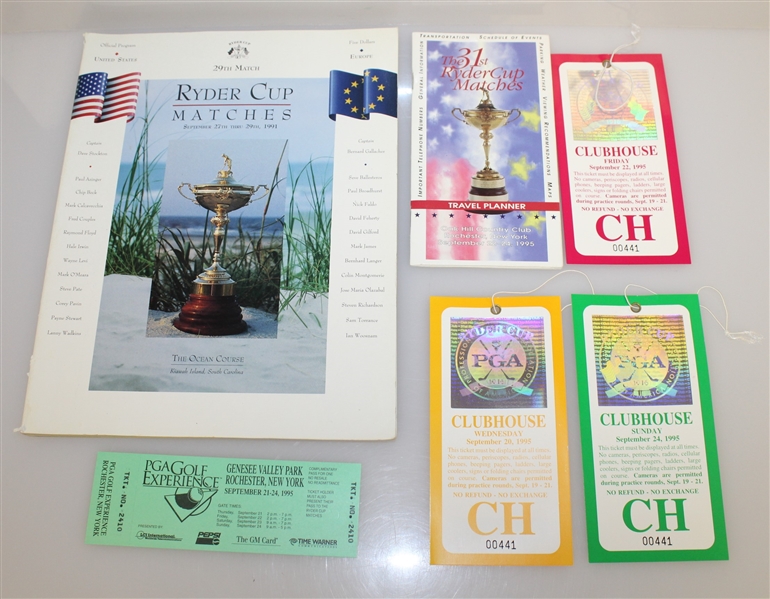 Miscellaneous Ryder Cup Lot of Programs, Tickets, & Booklet