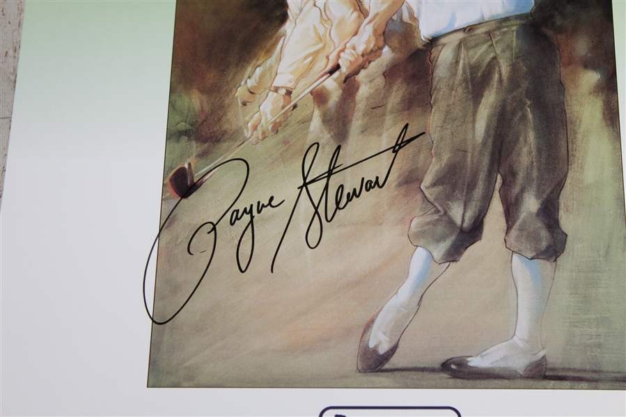 Payne Stewart Signed 1990 Ben Hogan Tour Ozarks Open Print JSA ALOA