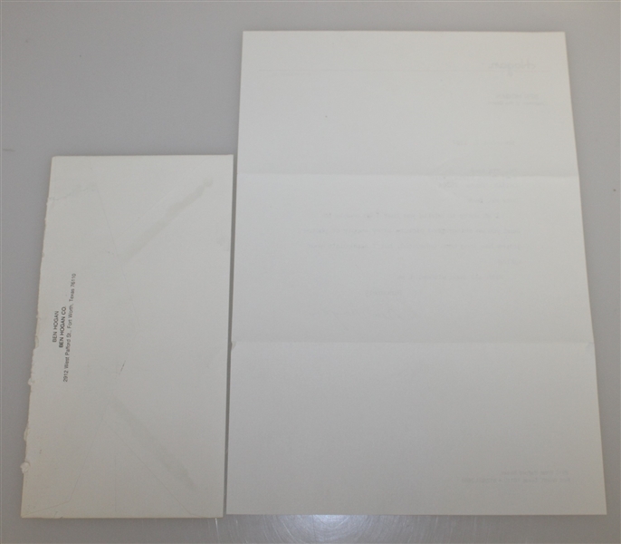 Ben Hogan Signed 11/2/1987 Letter to Jim Beck with Envelope JSA ALOA