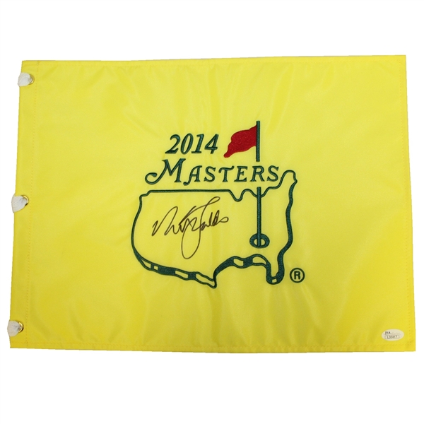 Nick Faldo Signed 2014 Masters Embroidered Flag JSA #L35417