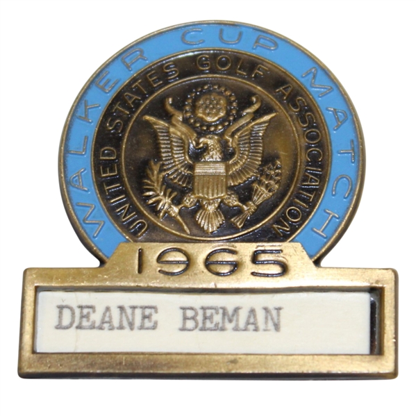 Deane Beman's 1965 Walker Cup Match Contestant Badge