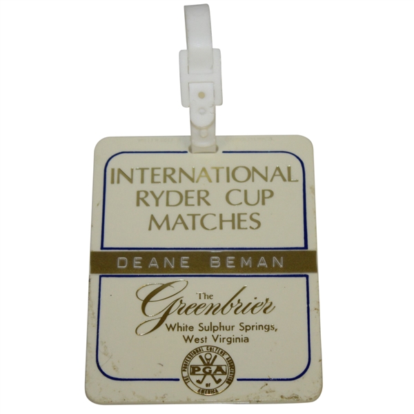 Deane Beman's 1979 Ryder Cup at The Greenbrier Bag Tag