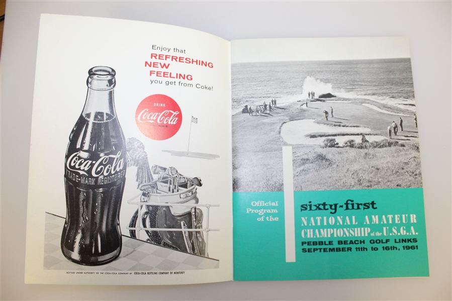 1961 US Amateur at Pebble Beach Program - Jack Nicklaus Winner - Deane Beman Collection
