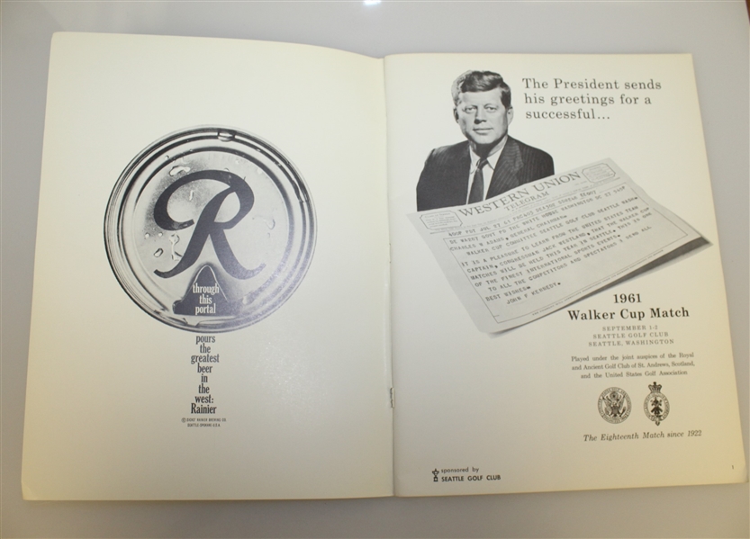 1961 The Walker Cup at The Seattle Golf Club Official Program - Deane Beman Collection