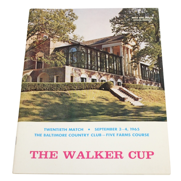 1965 The Walker Cup at Baltimore Country Club Official Program - Deane Beman Collection