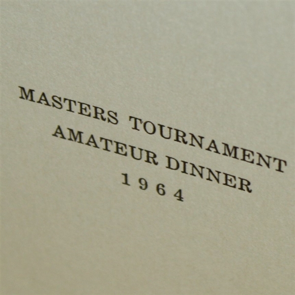 1964 Masters Tournament Amateur Dinner Original Photo by Morgan Fitz - Deane Beman Collection