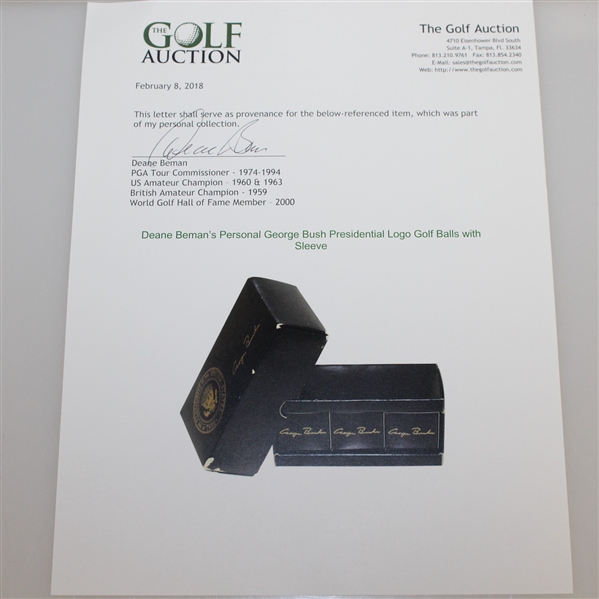 George Bush Presidential Logo Golf Balls with Sleeve - Deane Beman Collection