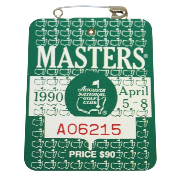 1990 Masters Tournament Series Badge #A06215 - Nick Faldo Winner