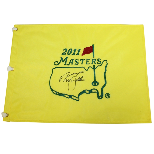 Nick Faldo Signed 2011 Masters Embroidered Flag JSA ALOA