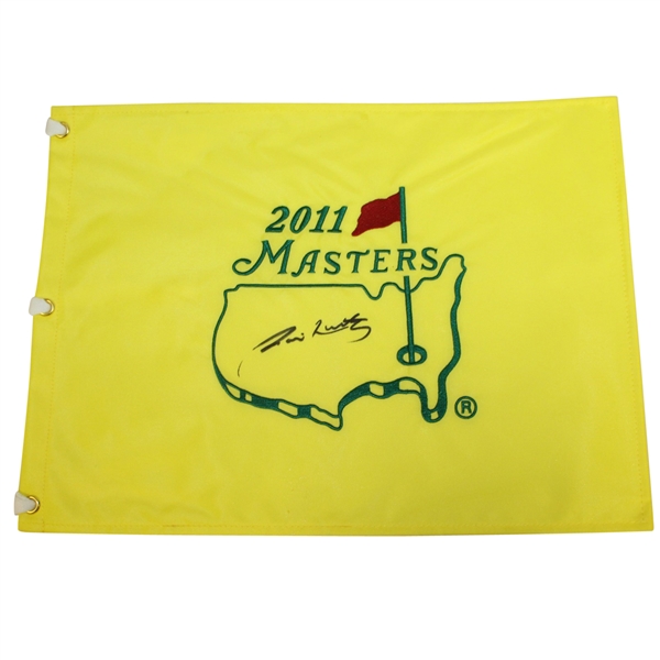 Jim Nantz CBS Lead Masters Broadcaster Signed 2011 Masters Embroidered Flag JSA ALOA