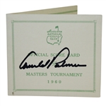 Arnold Palmer Signed 1960 Masters Tournament Official Scorecard FULL JSA #Z53292