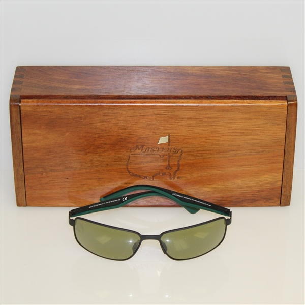2016 Augusta National Masters Ltd Ed Maui Jim Glasses in Wood Box with Case, Card, Cloth, & More