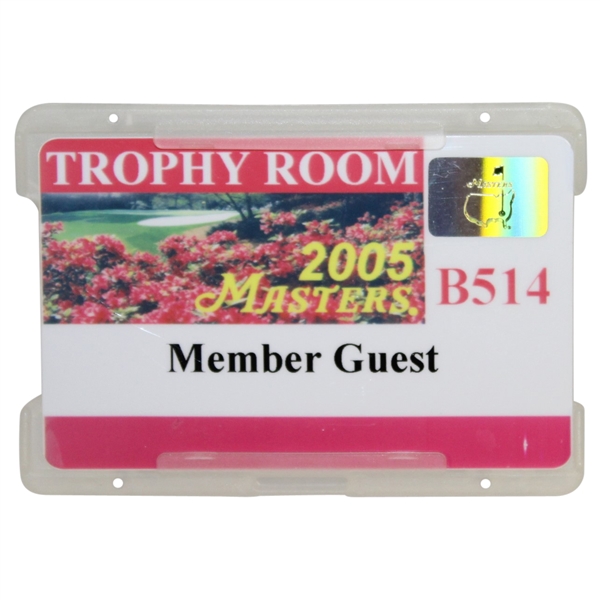 2005 Masters Trophy Room Member Guest Badge #B514 - Tiger Win