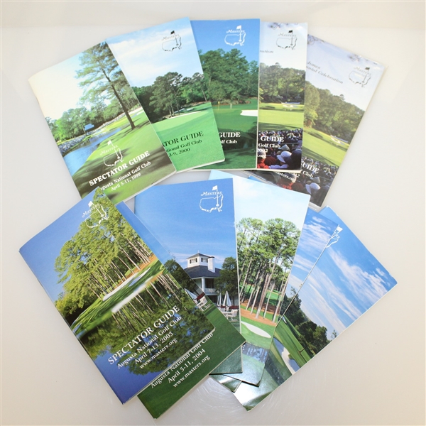 Eleven Masters Spectator Guides - 1999, 2000, 2001, 2002(x2), 2003, 2004(x2), 2008, & 2009(x2)