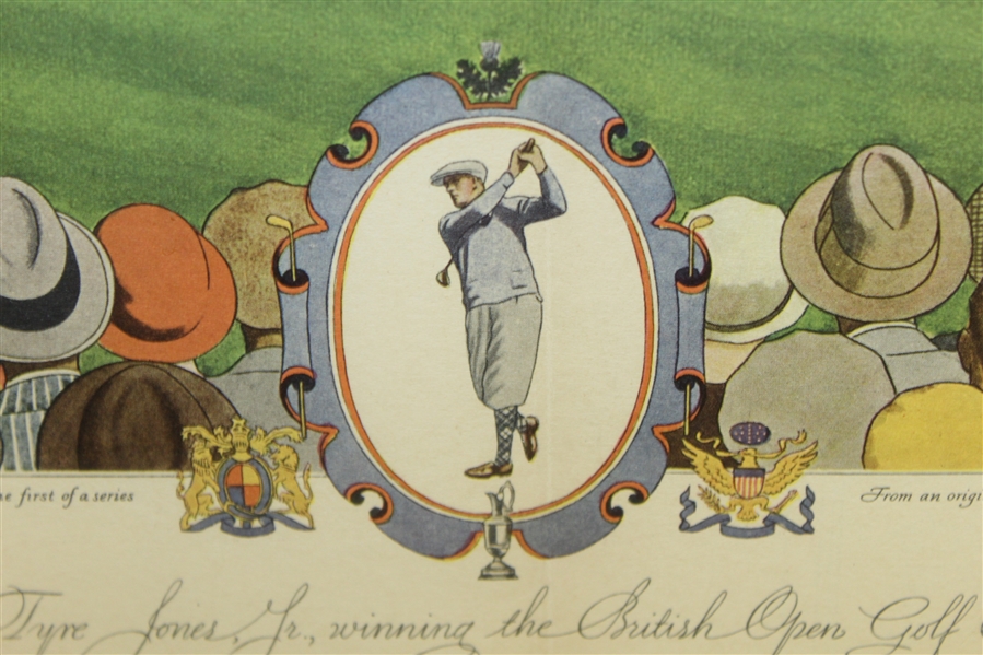 1930 Currier & Ives Robert T. Jones Jr Wins British Open at St. Andrews - Framed