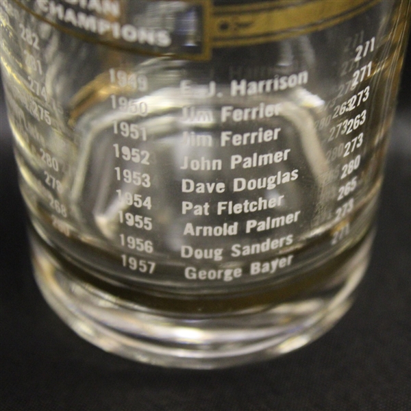 Canadian Open 1939-1957 Champions Glass with Arnold Palmer First PGA Win