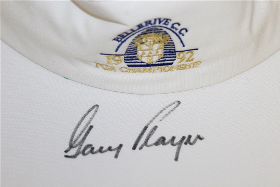 Gary Player Signed 1992 PGA Championship at Bellerive CC Visor JSA ALOA