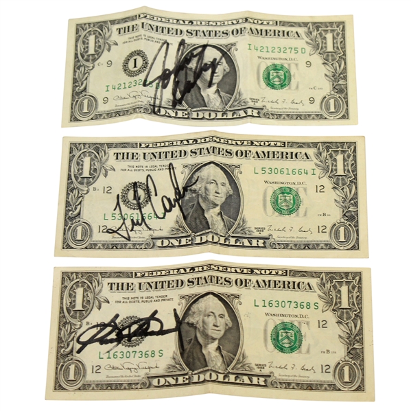 Sam Snead, Fred Couples, & John Daly Signed $1 Dollar Bills JSA ALOA