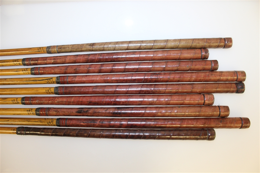 Original Set of Hardy Bros Palakona Bamboo Shaft Irons with Shaft Writing/Stamp