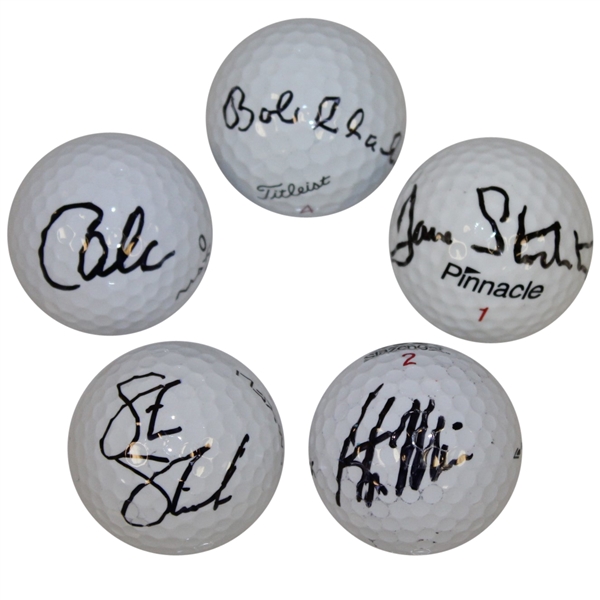 Stricker, Calcavecchia, Stockton, Marino, & Charles Signed Golf Balls PSA/DNA for Each Ball