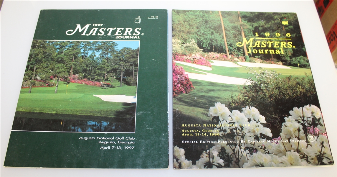 Nine Masters Tournament Journals - 1990, 1991, 1993, 1996, 1997, 1999-2002