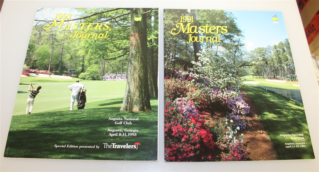 Nine Masters Tournament Journals - 1990, 1991, 1993, 1996, 1997, 1999-2002