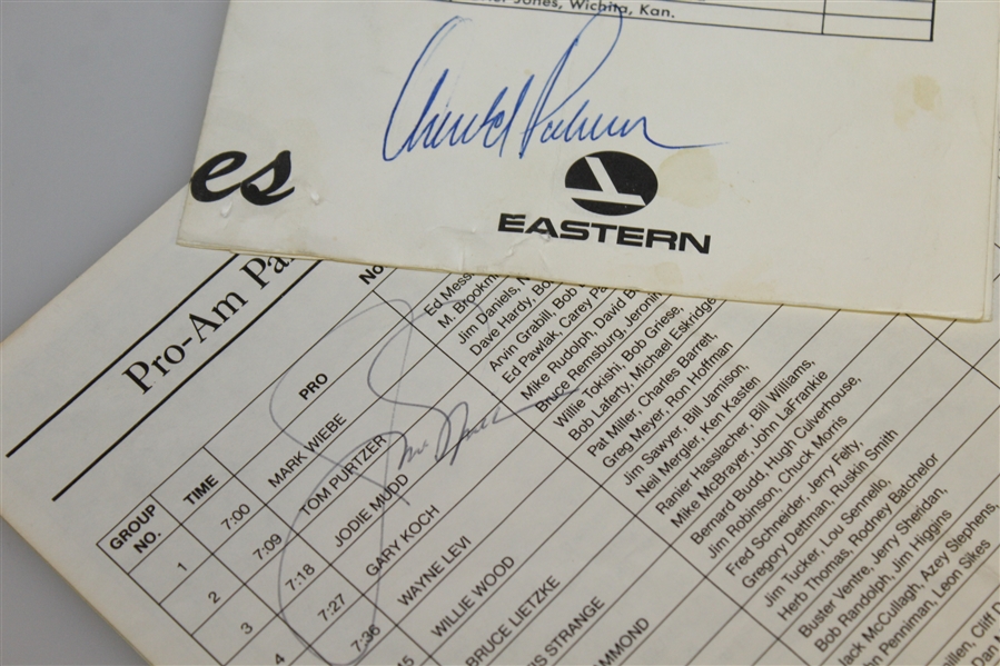 Arnold Palmer & Jack Nicklaus Signed Pairing Sheets JSA ALOA