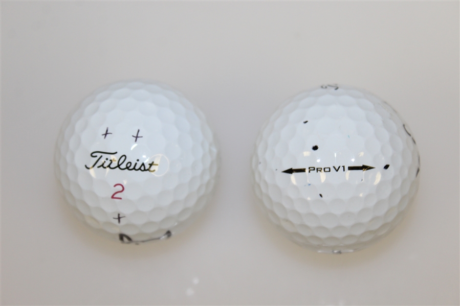 Adam Scott & Zach Johnson Signed Personal Used Golf Balls JSA ALOA