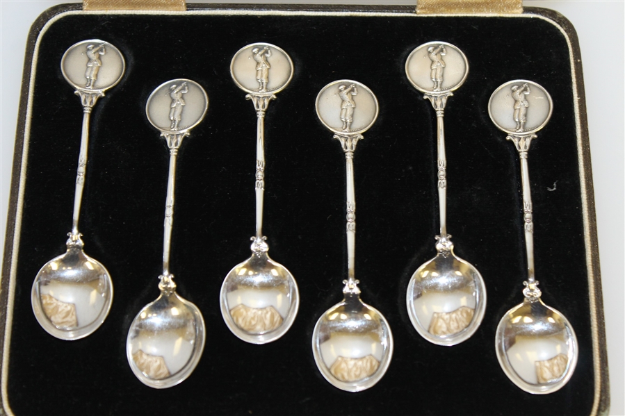 1926 - 1927 Sterling Silver Spoons by James Fenton & Co. Birmingham England in Original Fitted Case