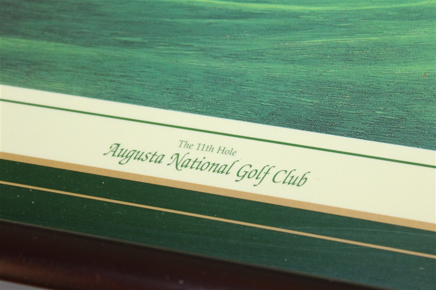 Augusta National Golf Club Wood Serving Tray - Linda Hartough 11th Hole Depicted