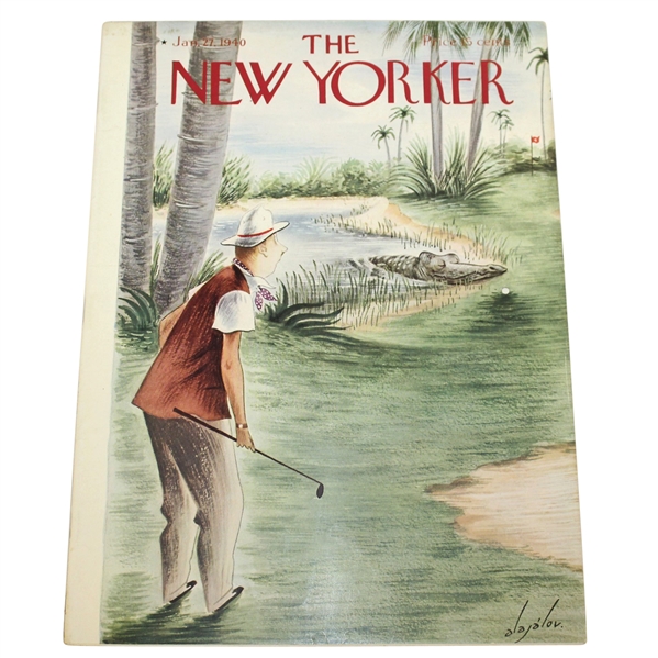 The New Yorker January 27, 1940 Magazine with Constantin Alajalov Golf Themed Cover