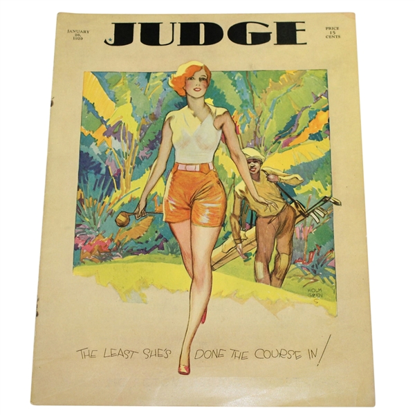1929 Judge Magazine Woman Golfer Cover 'The Least She's Done the Course In' by Holmgren