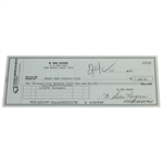 Ben Hogans Signed Personal Check to Shady Oaks Country Club - 1992 JSA ALOA