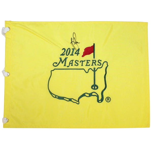 Justin Rose Signed 2014 Masters Embroidered Flag JSA ALOA
