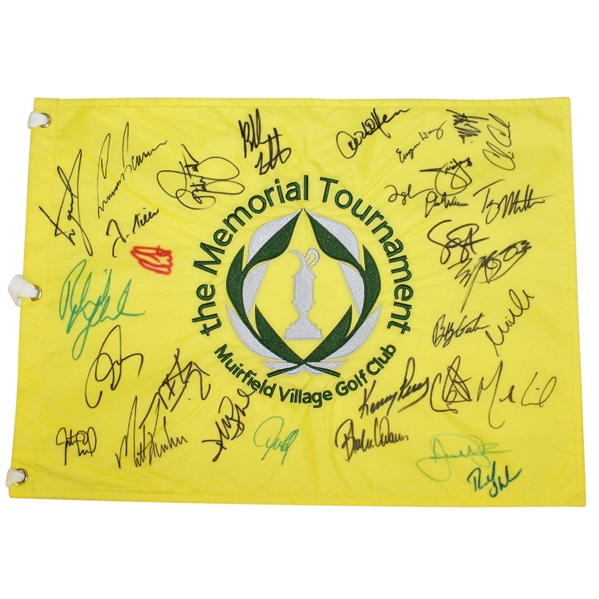 Multi-Signed Undated Memorial Tournament Flag - Many Major Champions JSA ALOA