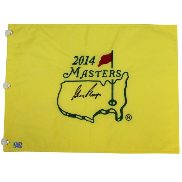 Gary Player Signed 2014 Masters Embroidered Flag JSA ALOA