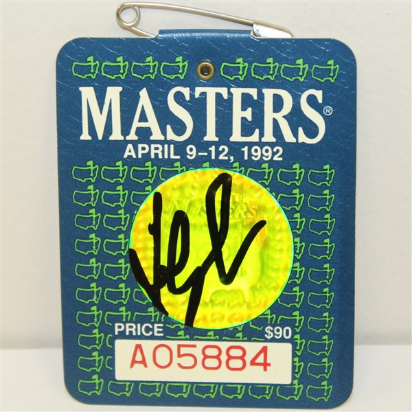 Fred Couples Signed 1992 Masters Series Badge #AO5884 JSA ALOA