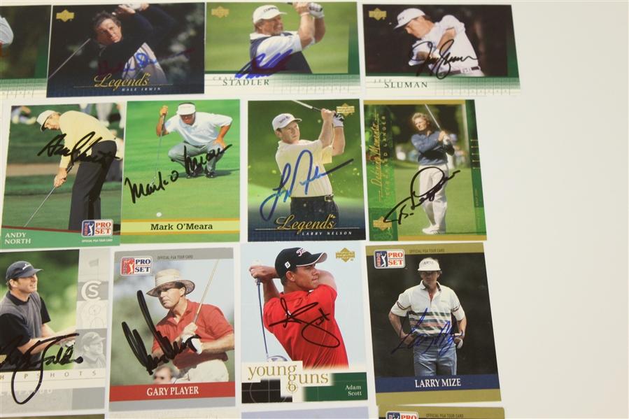 Thirty-Two Golf Cards Signed by Major Championship Winners - Nicklaus, Player, etc JSA ALOA