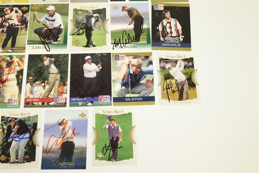Thirty-Two Golf Cards Signed by Major Championship Winners - Nicklaus, Player, etc JSA ALOA