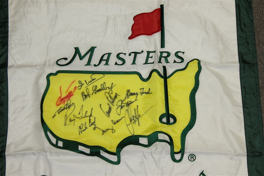 Arnold Palmer, Jack Nicklaus, & Others Signed Masters Large House Flag JSA ALOA