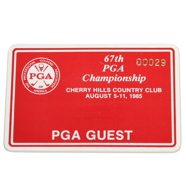 Deane Beman's 1985 PGA Championship at Cherry Hills PGA Guest Badge #29