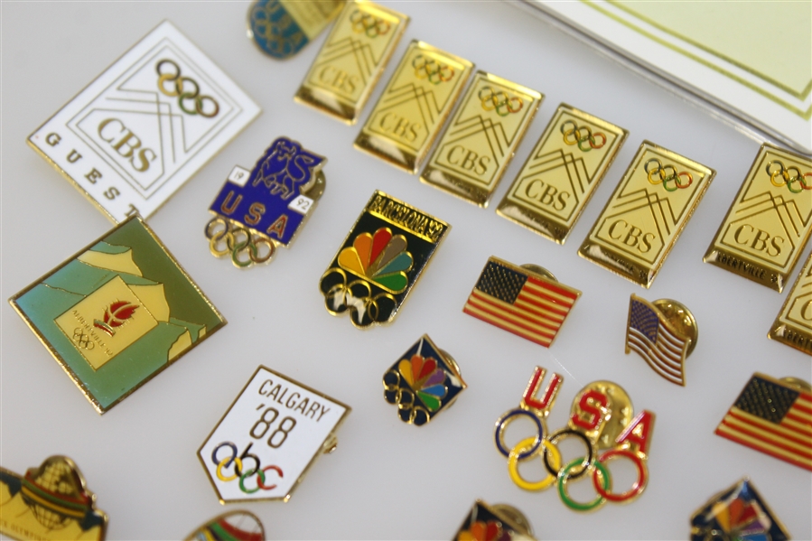 Deane Beman's Miscellaneous Olympics Pins, Badges, & Credentials