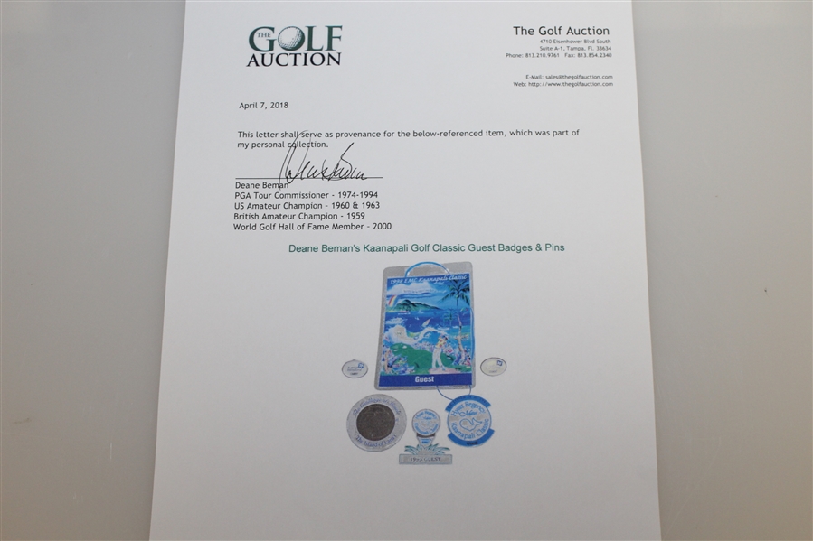 Deane Beman's Kaanapali Golf Classic Guest Badges & Pins