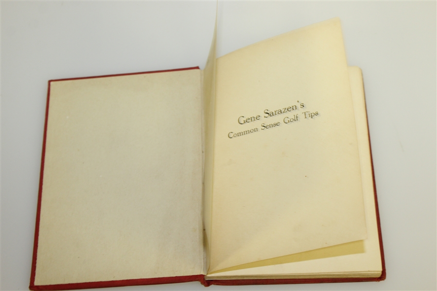 1924 'Gene Sarazen's Common Sense Golf Tips' Book Golf Book by Gene Sarazen
