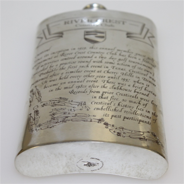 River Crest Country Club English Pewter Golf Flask