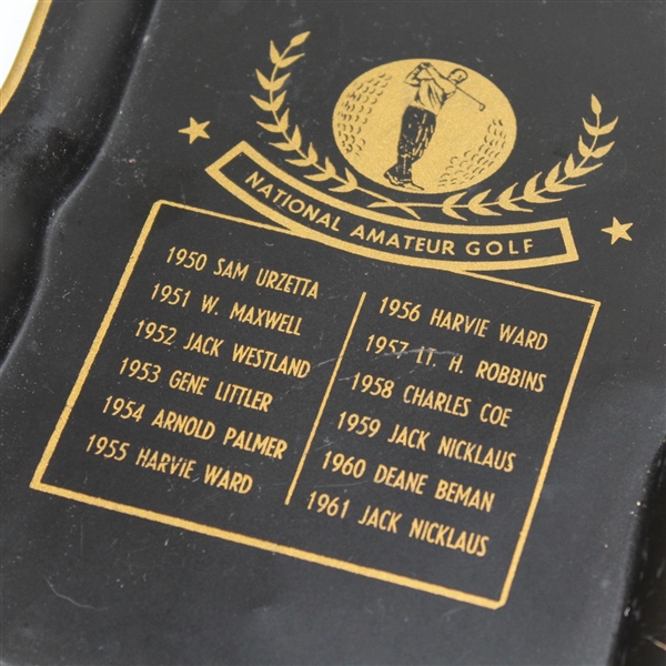 Vintage 1950-1961 Metal National Amateur Golf Champions Tip Tray - Nicklaus, Palmer, others