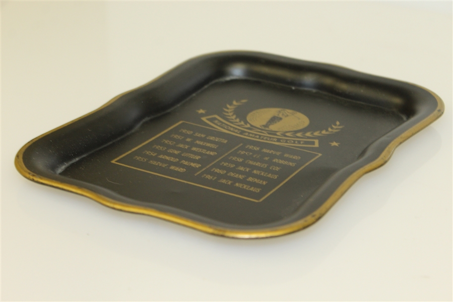Vintage 1950-1961 Metal National Amateur Golf Champions Tip Tray - Nicklaus, Palmer, others