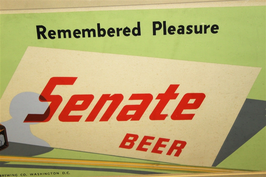 Classic Senate Beer Hole-In-One 'Remembered Pleasure' Golf Advertising Sign - Framed