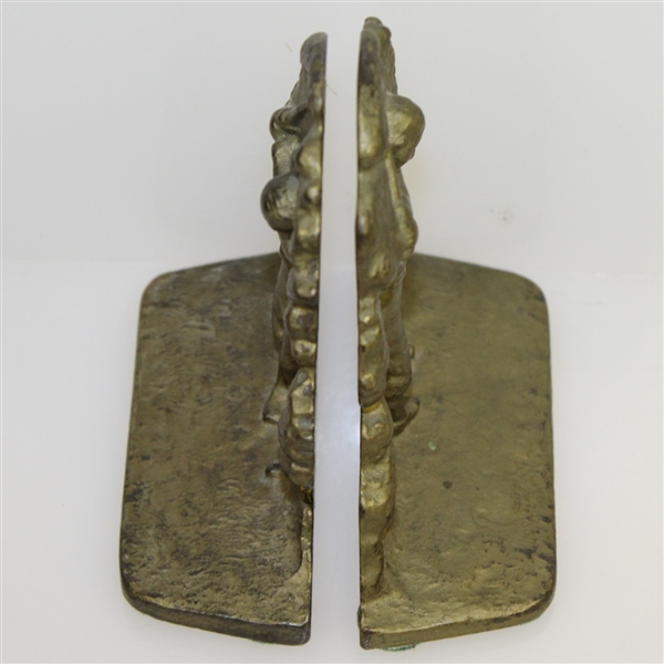 Pair of Brass Pre-Swing Golfer Bookends